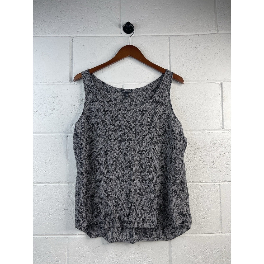Eileen Fisher Women's 100% Silk Tank Shirt Snakeskin Print Size Large